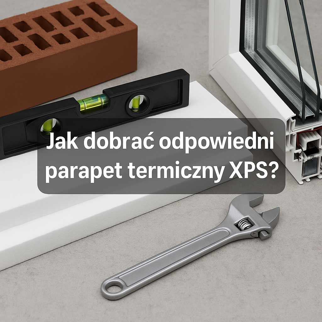 Jak dobrać parapet termiczny XPS – przykład montażu pod oknem w systemie ocieplenia budynku.
