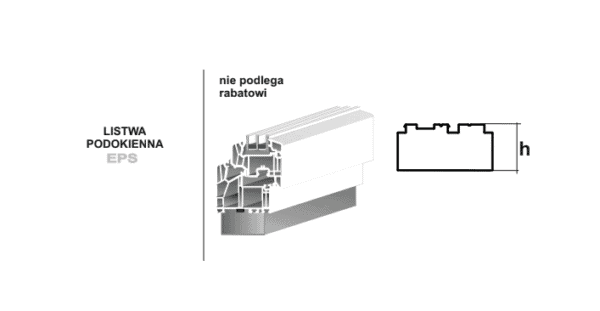 Schemat techniczny listwy termicznej XPSolid POLARYT z głowicą systemową