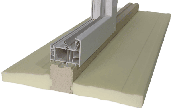 parapet obustronny PURENIT XPS 300 — przekrój pod oknem