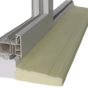 Parapet zewnętrzny POLARYT XPS 300 z głowicą POLARYT i płetwą XPS 300 — przekrój montażowy
